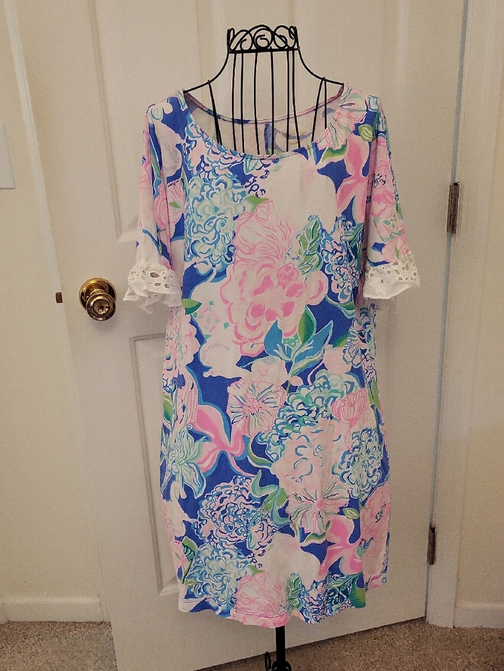 Lilly Pulitzer Blue, Pink & White Floral Shift Dress
